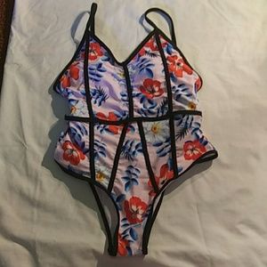 Pink Floral One Piece Swimsuit